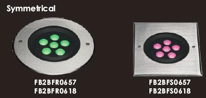 FC2BFR0657 FC2BFS0657 ไฟ LED ฝังพื้นแบบอสมมาตร 6 * 2 วัตต์พร้อมฝาปิดด้านหน้าสเตนเลสสตีล SUS316 ขนาด 173 * 173 มม. 1