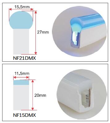 24V 5050 RGB แอดเดรส DMX Neon ไฟ LED Strip 8 พิกเซล / เมตร IP68 Waterproof 2