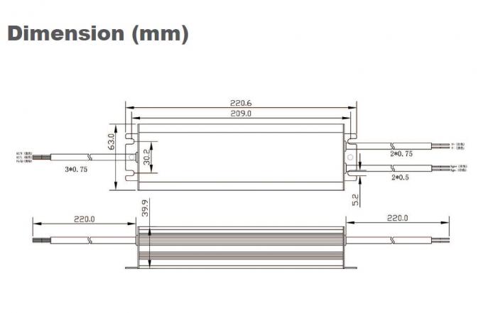 IP65 LED Driver 12V / 24V 75W แรงดันคงที่ 1-10VPWM สัญญาณ Dimming กลางแจ้ง 0