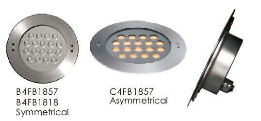 C4FB1857 C4FB1818 ไฟ LED ใต้น้ำแบบฝัง RGB หรี่แสงได้ทำจากสแตนเลส SUS316 ป้องกันการกัดกร่อน 1
