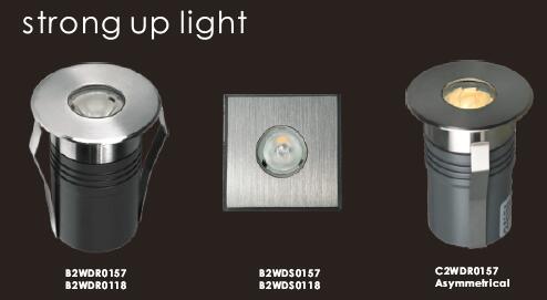 1 * 2W Round Mini Symmetrical Recessed LED Inground Spot ไฟที่ได้รับคะแนน IP67 1