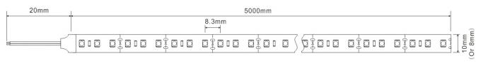 ค่า R9 สูง CRI 90 3528 ไฟ LED Strip แบบยืดหยุ่น 10mm FPC 120LEDs / m SDCM < 3 0