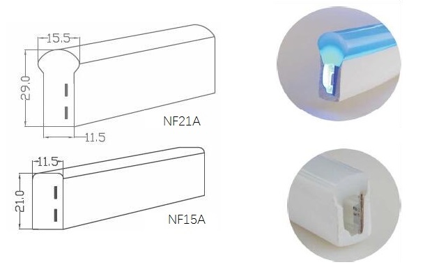 F21A สีเดียว 5050 ไฟ LED Neon Flex Rope 14.4W / M IP68 สำหรับการตกแต่งโครงร่างกลางแจ้ง 3