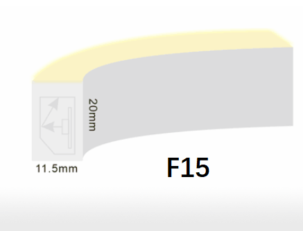 Flex Neon LED Strip F15 SPI 24VDC 12W / เมตร PVC ทน UV พร้อมแม่พิมพ์ฉีด 0