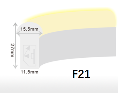 F15 F21 DMX Neon ไฟ LED Strip ปรับรูปทรงแบน / โดม 9W / Meter CRI80 IP68 Waterproof 1