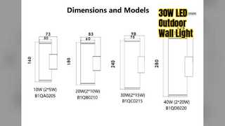 โคมไฟติดผนัง LED 30W การส่องสว่างทางสถาปัตยกรรมกลางแจ้ง